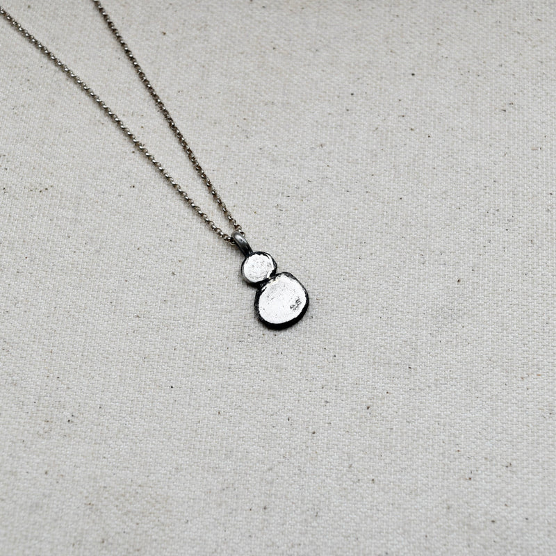 Double Silver Nugget Necklace