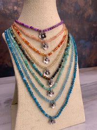 Canyon Blossom  Necklace with Teal Blue Apatite