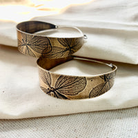 Hydrangea Hoop Earrings: Brass or Sterling Silver