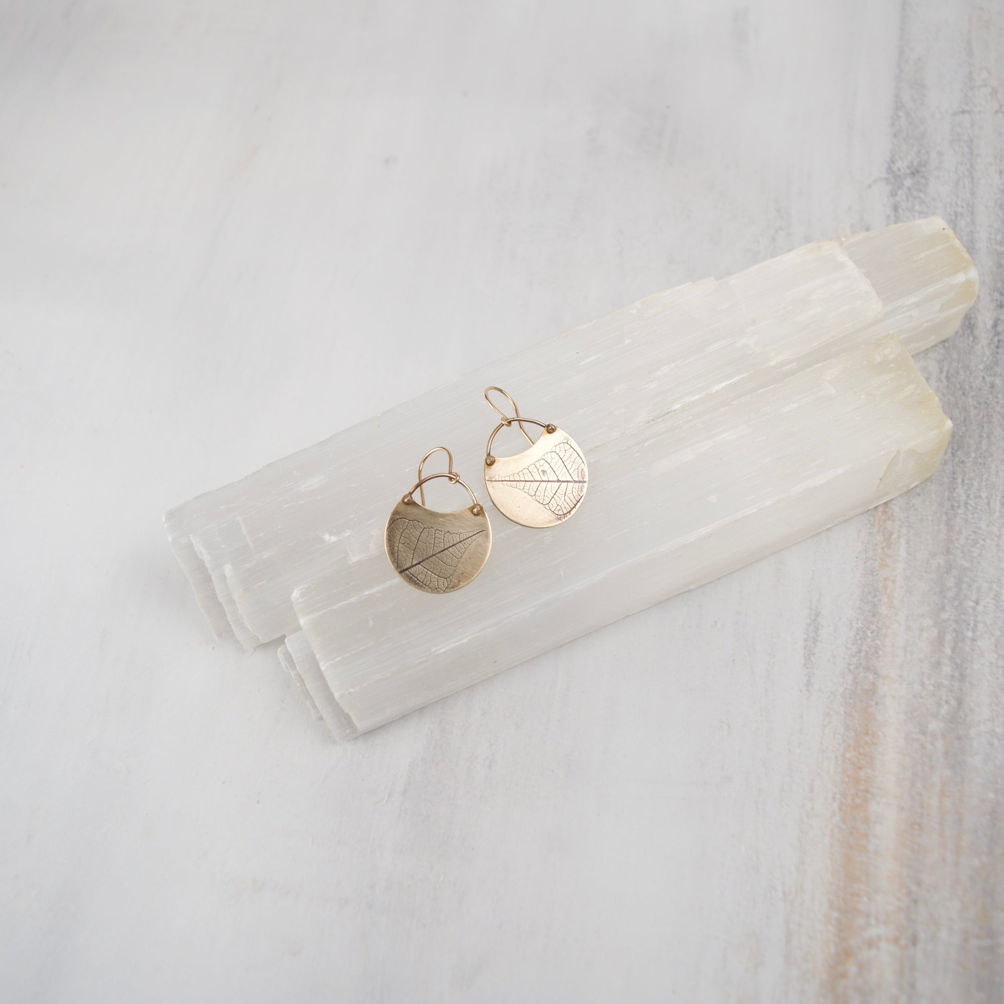 Turning Leaf Crescent Earrings