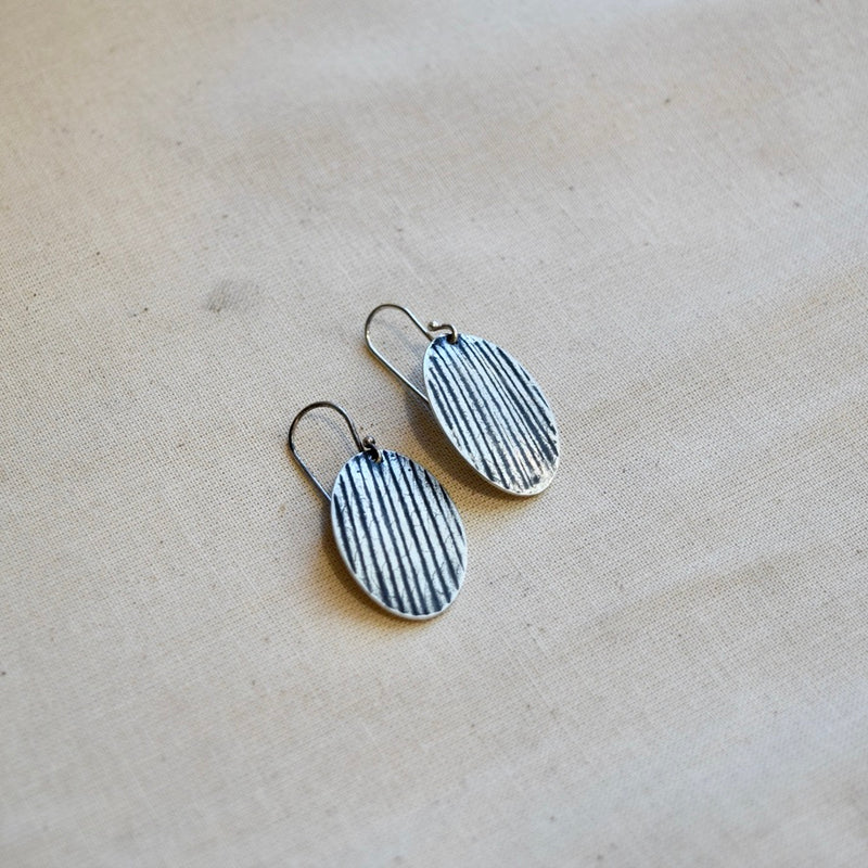 Woodland Ovals: Brass or Sterling Silver