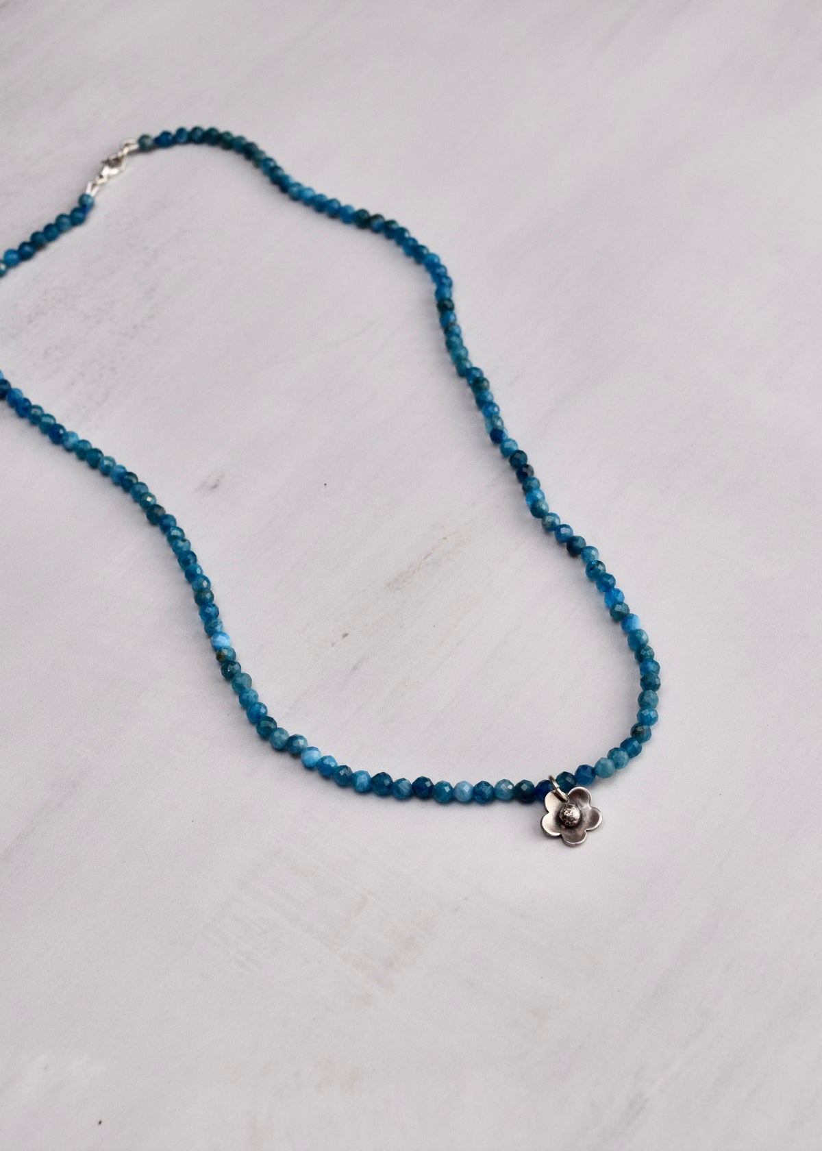 Canyon Blossom  Necklace with Teal Blue Apatite