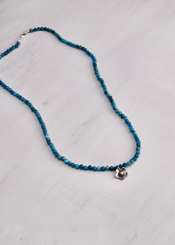 Canyon Blossom  Necklace with Teal Blue Apatite