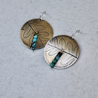 Centered Fern Earring: Brass or Sterling Silver