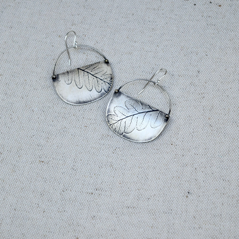 Fern Basket Earring: Sterling Silver or Brass