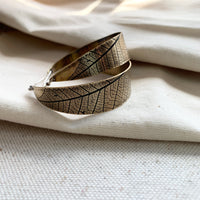 Leaf Hoops: Brass or Sterling Silver