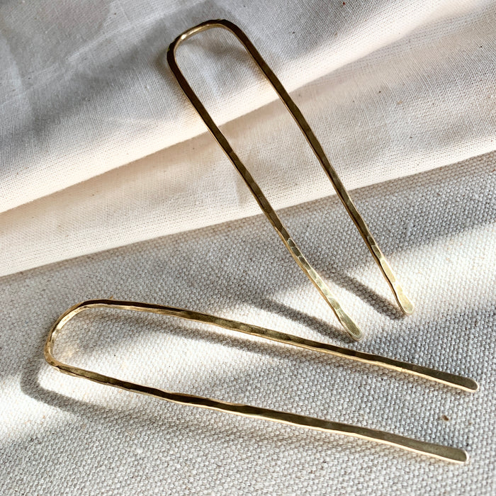 Hammered French Hair Pin Set