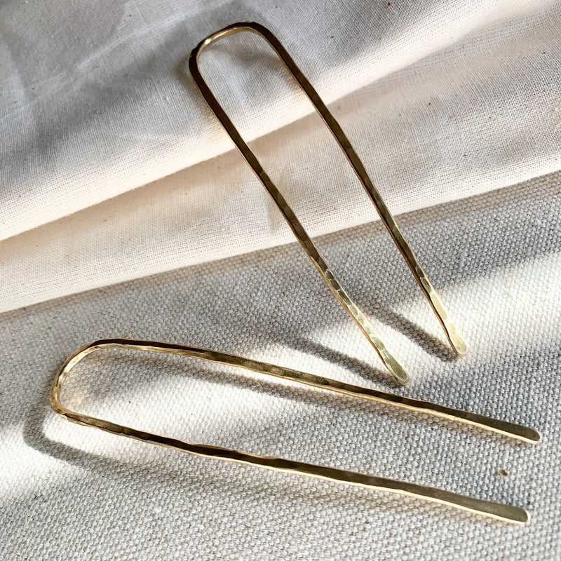 Hammered French Hair Pin Set