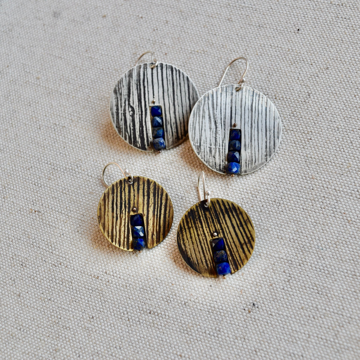 Centered Woodland Earring: Sterling Silver or Brass