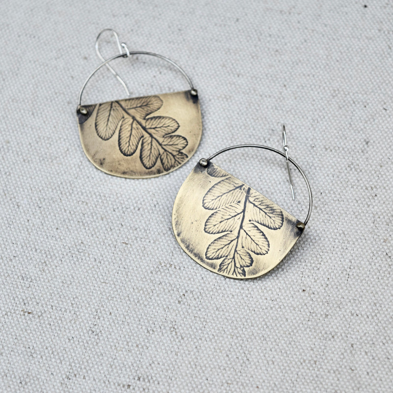 Fern Basket Earring: Sterling Silver or Brass