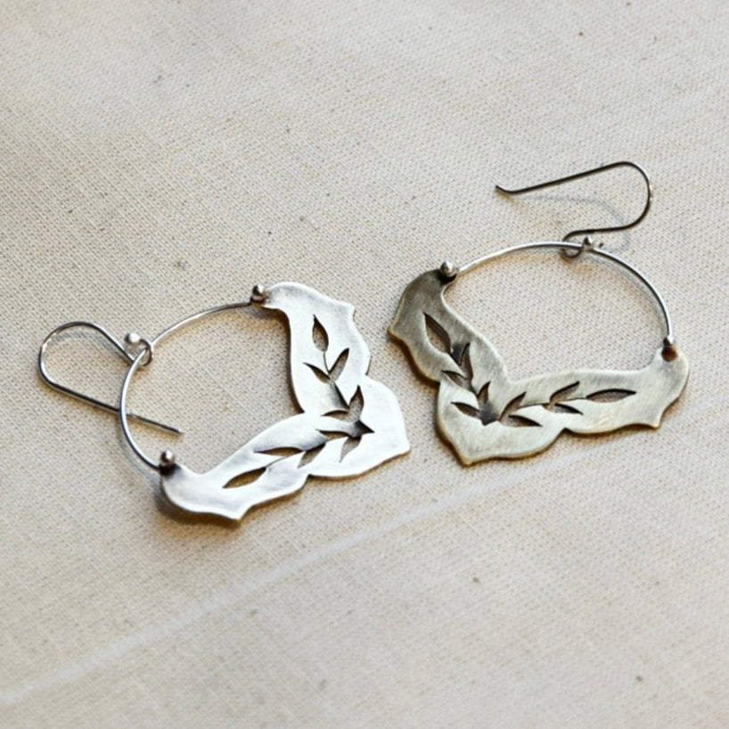 Sweetgrass Fancy Crescent: Brass or Sterling Silver