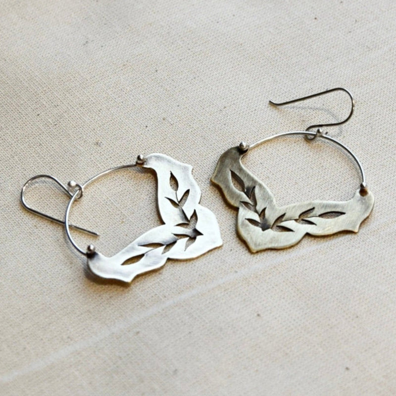 Sweetgrass Fancy Crescent: Brass or Sterling Silver