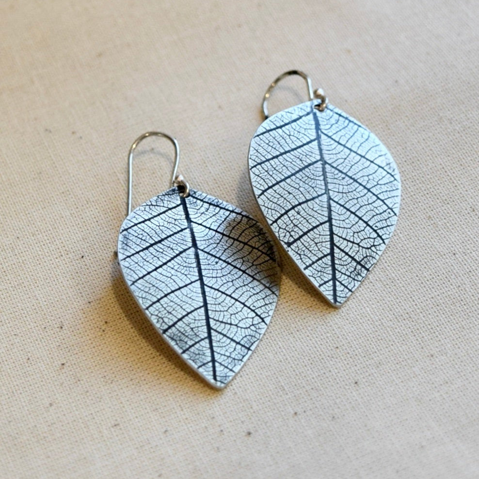 Leaf Earring: Sterling Silver or Brass