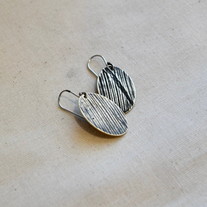 Woodland Ovals: Brass or Sterling Silver