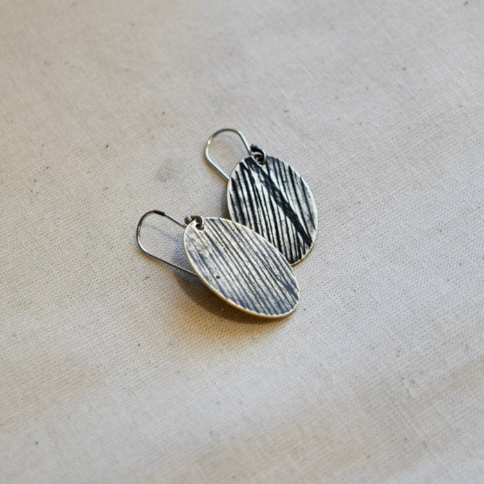 Woodland Ovals: Brass or Sterling Silver