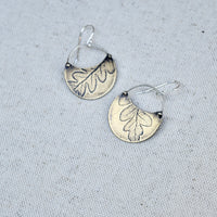 Fern Crescent Earring: Sterling Silver or Brass