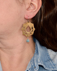 Ride With Me Earrings in Brass with Amazonite Drops
