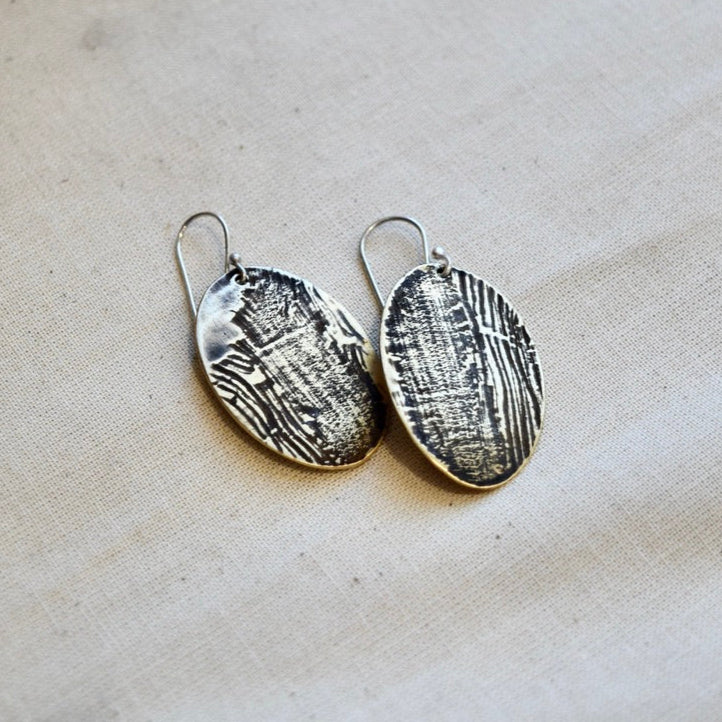 Woodland Ovals: Brass or Sterling Silver