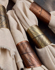 Leaf Impression Napkin Ring Set | Set of 4, Brass or Copper