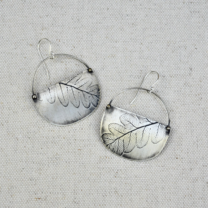 Fern Basket Earring: Sterling Silver or Brass