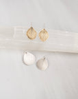 Hydrangea Petal Dangle Earrings | Botanical Petal Impression | Handmade Sterling Silver or Brass Drop Earrings