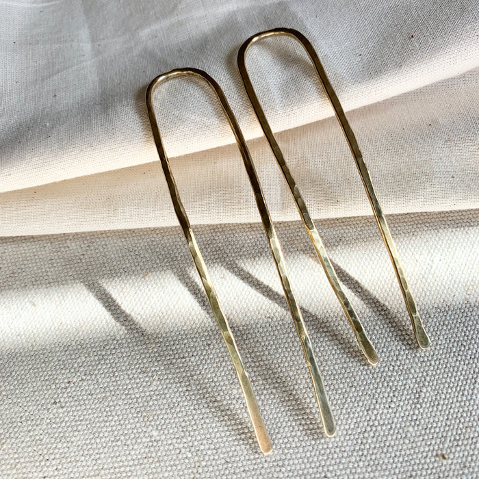 Hammered French Hair Pin Set