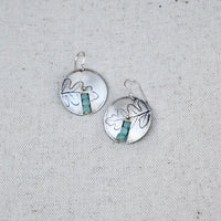 Centered Fern Earring: Brass or Sterling Silver