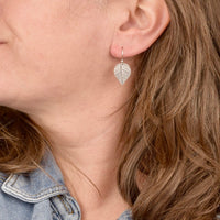 Pressed Leaf Dangle Earrings