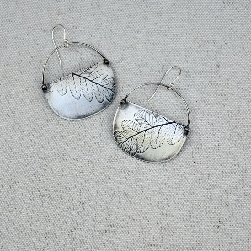 Fern Basket Earring: Sterling Silver or Brass