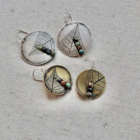 Centered Leaf Earring: Brass or Sterling Silver