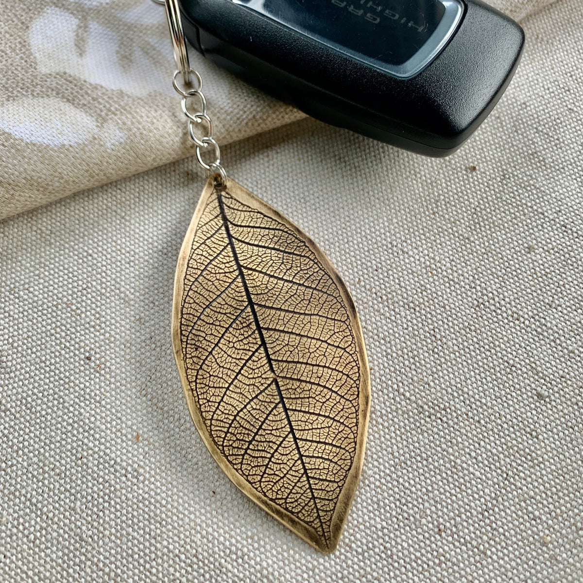 Brass Leaf Key Chain