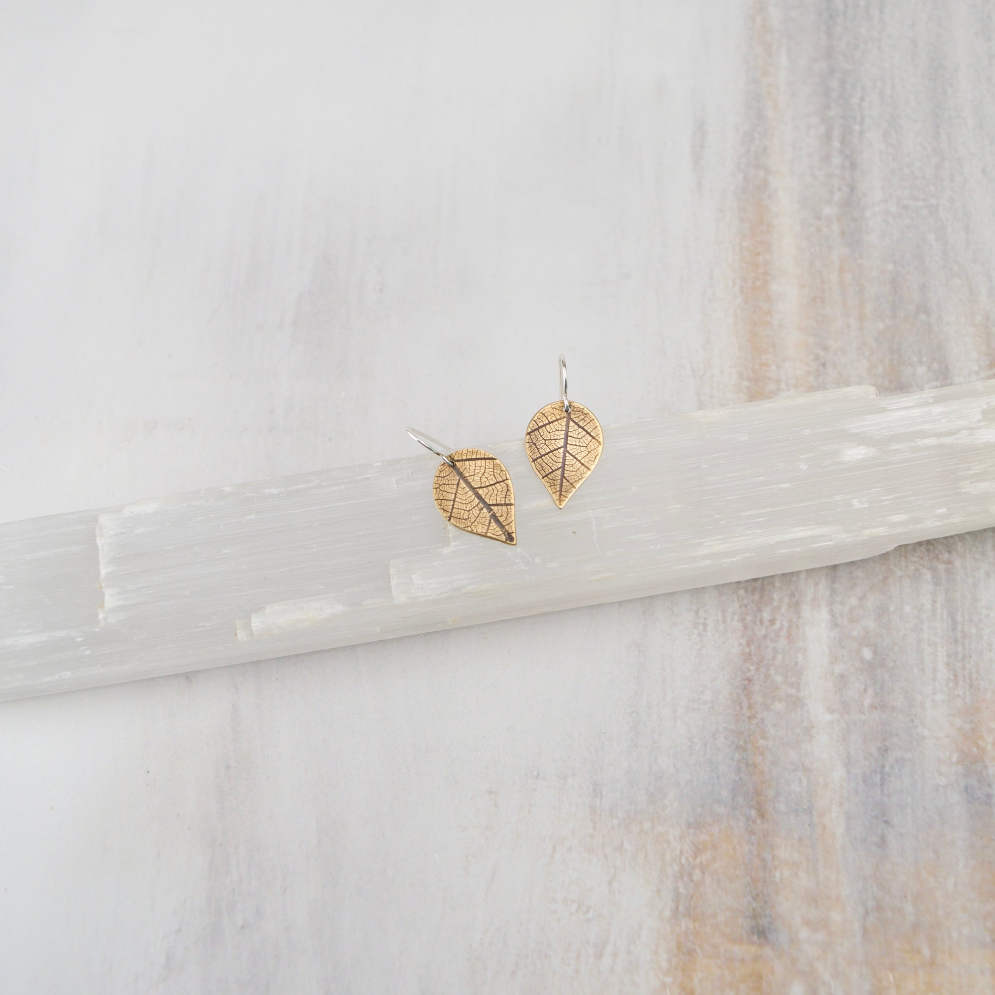 Pressed Leaf Dangle Earrings