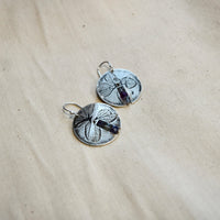 Centered Hydrangea Earring: Brass or Sterling Silver