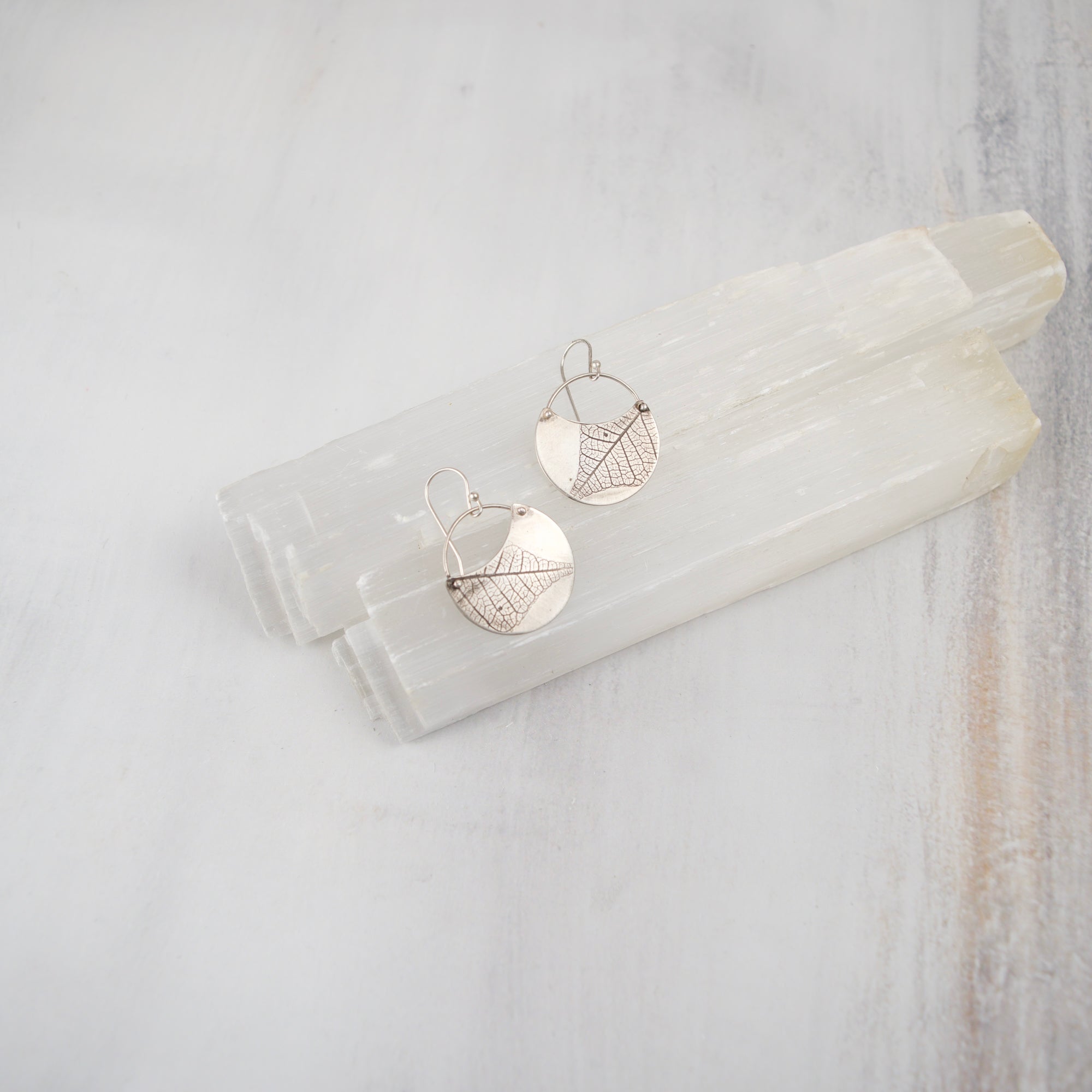 Turning Leaf Crescent Earrings