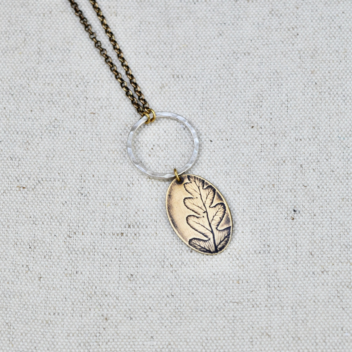 Fern Moon Necklace: Sterling Silver or Brass