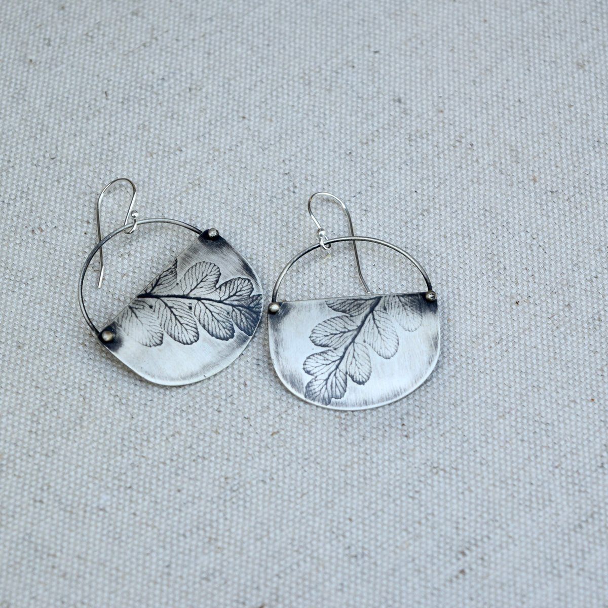 Fern Basket Earring: Sterling Silver or Brass
