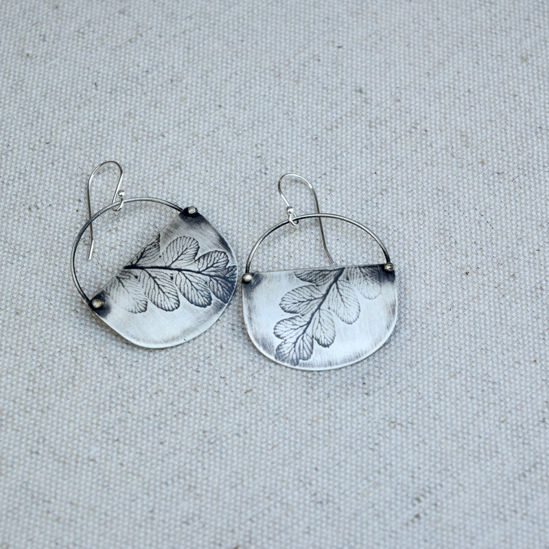 Fern Basket Earring: Sterling Silver or Brass