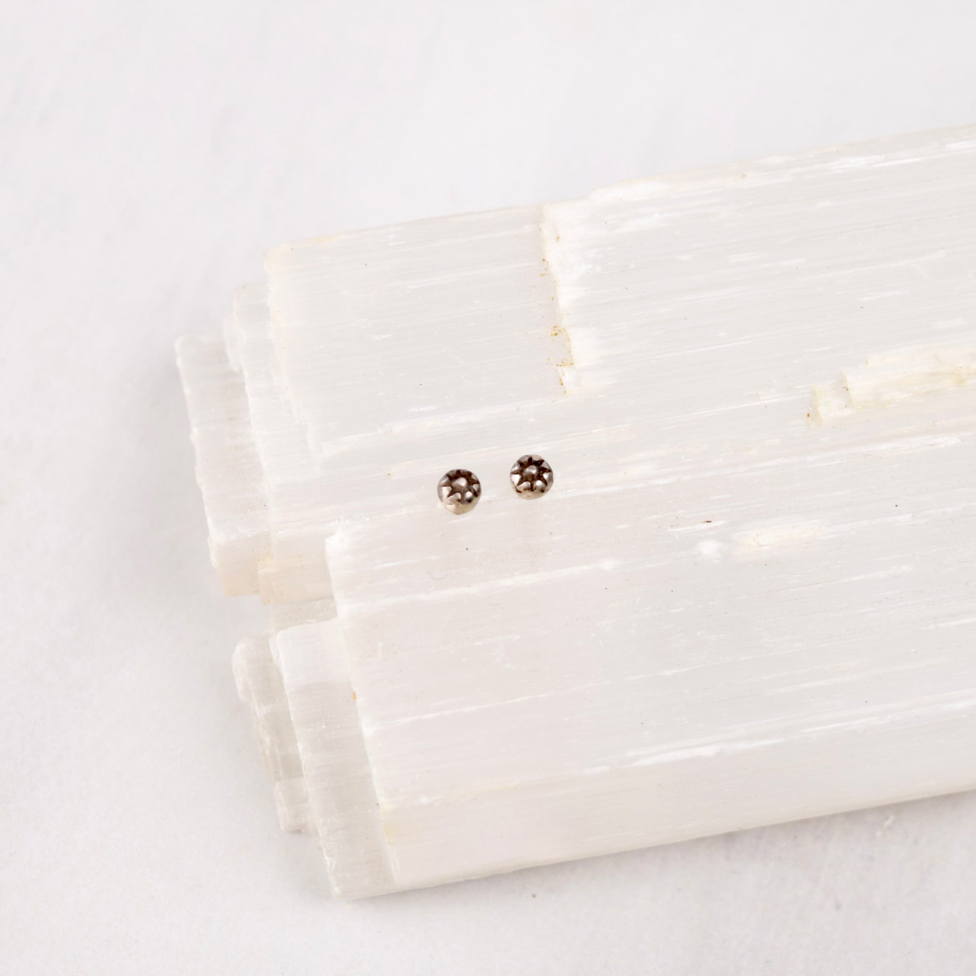 Seed Pod studs, Sterling silver micro studs