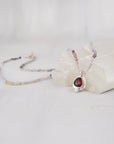 Ruby Pendant Necklace, Ombre Tourmaline Beaded Strand, Sterling Silver One-of-a-Kind Gemstone Necklace, Silk-Strung, 18"