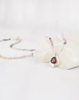 Ruby Pendant Necklace, Ombre Tourmaline Beaded Strand, Sterling Silver One-of-a-Kind Gemstone Necklace, Silk-Strung, 18"