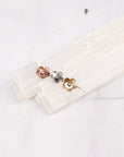 Canyon Trail Choker, Mixed Metal Three Blossom Chain, Sterling Silver, Copper & Brass, 16"
