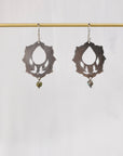 Wander With Me Earrings, Sterling Silver Pierced Botanical Dangle, Turquoise