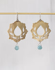 Ride With Me Earrings in Brass with Amazonite Drops