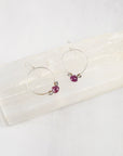 Ruby Briolette Hoop Earrings | Handmade Sterling Silver Hoops | Artisan Gemstone Earrings