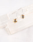 Canyon Moon Blossom Earrings, Botanical Dangle, Sterling Silver or Mixed Metal