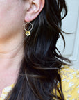 Canyon Moon Blossom Earrings, Botanical Dangle, Sterling Silver or Mixed Metal