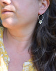 Canyon Moon Blossom Earrings, Botanical Dangle, Sterling Silver or Mixed Metal