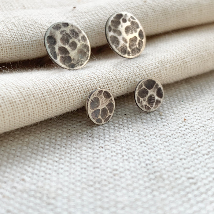 Night Moon Studs in Sterling Silver