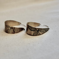 Hydrangea Hoop Earrings: Brass or Sterling Silver