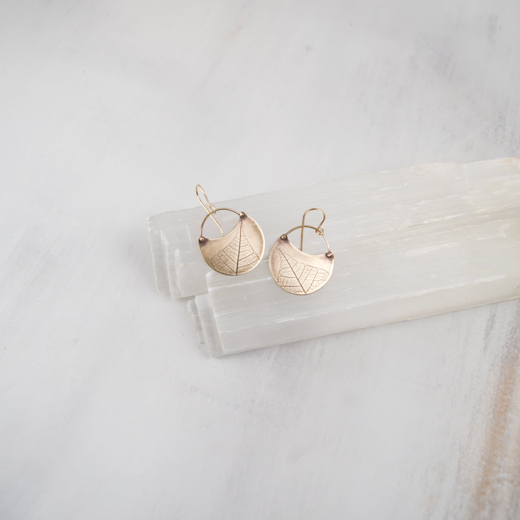 Turning Leaf Crescent Earrings